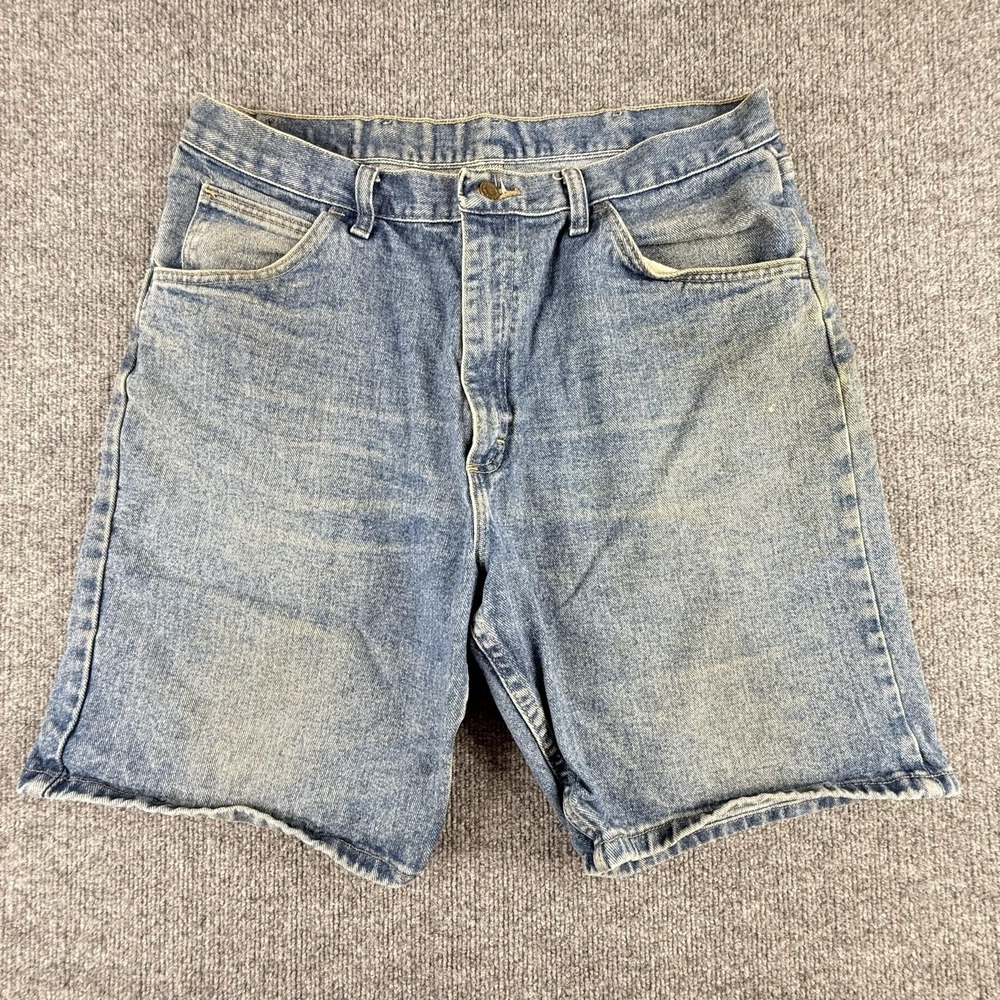 Wrangler Mens 36 Blue Denim Relaxed Fit 5 Pocket Bermuda Shorts 806WIDH